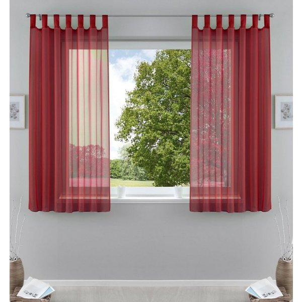 Gardinenbox Gardine (2 St), Schlaufen, transparent, Voile, Transparent Vorhang Set Voile Bleibandabschluss 61000CN