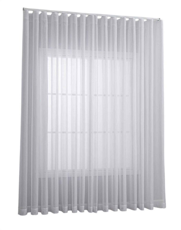 Gardinenbox Gardine (2 St), Multifunktionsband, transparent, Cationic, Voile Batist mit Wellenband »Wien« 2025100-2 – Bild 2 von 5