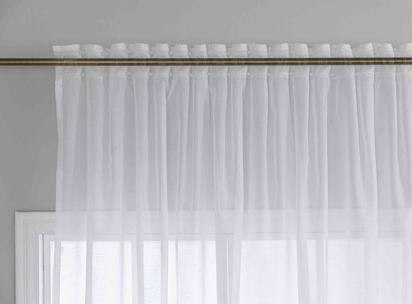 Gardinenbox Gardine (2 St), Multifunktionsband, transparent, Cationic, Voile Batist mit Wellenband »Wien« 2025100-2 – Bild 4 von 5