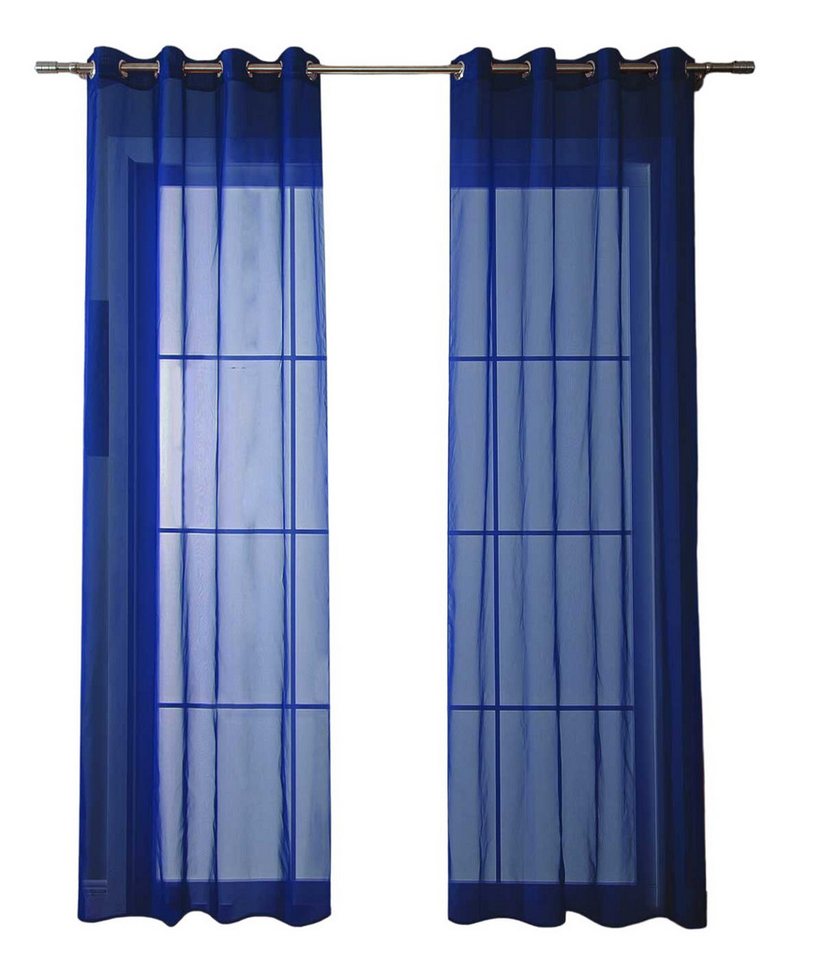 Gardinenbox Gardine (2 St), Ösen, transparent, Voile, Ösenvorhänge Voile »Uni« Bleibandabschluß 20332-cn2 – Bild 2 von 5