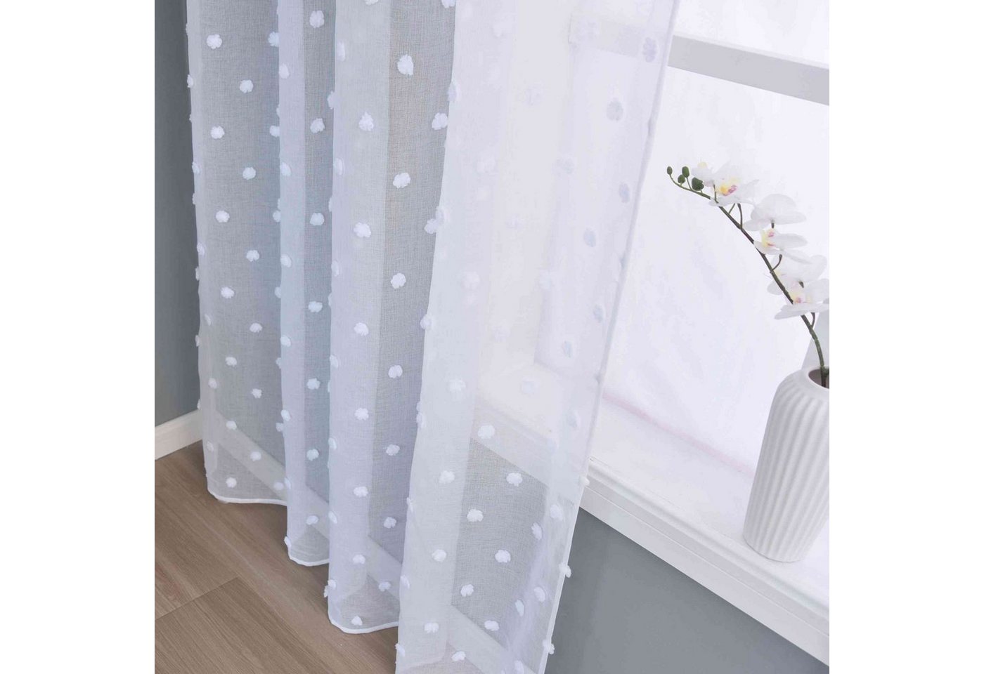 Gardinenbox Gardine (2 St), Multifunktionsband, transparent, Polyester, »VALENCIA« Multiband Scherli 2023420-80 – Bild 5 von 5