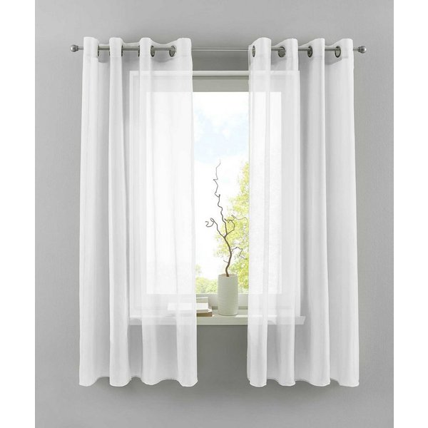 Gardinenbox Gardine (2 St), Ösen, transparent, Voile, 2er Set Transparent »Basel« Bleiband Store 20332TR2