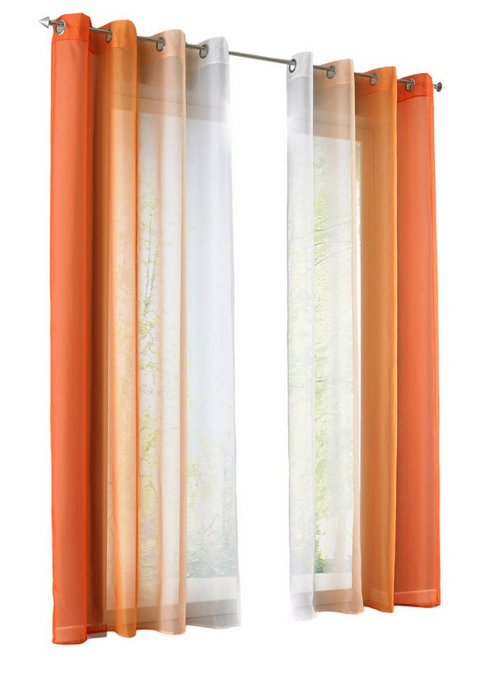 Gardinenbox Gardine (2 St), Ösen, transparent, Voile, Farbverlauf Vertikal »Modena« Voile Raffhalter 10000183 – Bild 2 von 5