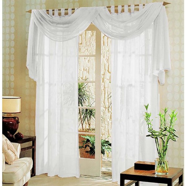 Gardinenbox Gardine (3 St), Schlaufen, transparent, Voile, Voile komplett Gardinen Set 3 teilig