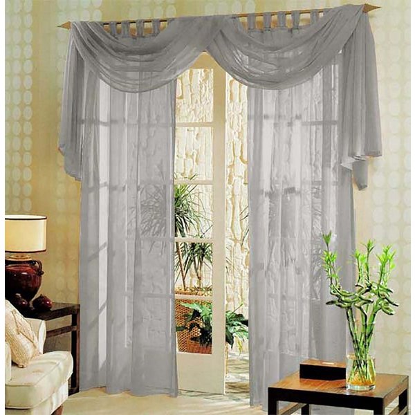 Gardinenbox Gardine (3 St), Schlaufen, transparent, Voile, Voile komplett Gardinen Set 3 teilig