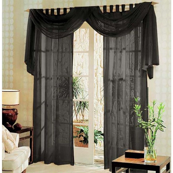 Gardinenbox Gardine (3 St), Schlaufen, transparent, Voile, Voile komplett Gardinen Set 3 teilig