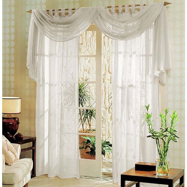 Gardinenbox Gardine (3 St), Schlaufen, transparent, Voile, Voile komplett Gardinen Set 3 teilig