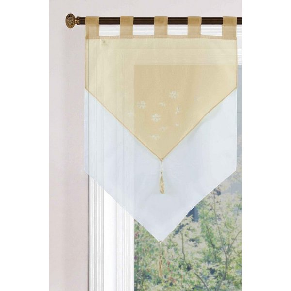 Gardinenbox Scheibengardine (1 St), Schlaufen, transparent, Voile, Zweilagig Scheibenhänger Panneaux Bistrogardine