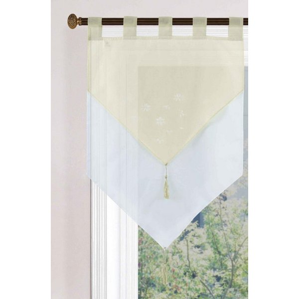 Gardinenbox Scheibengardine (1 St), Schlaufen, transparent, Voile, Zweilagig Scheibenhänger Panneaux Bistrogardine