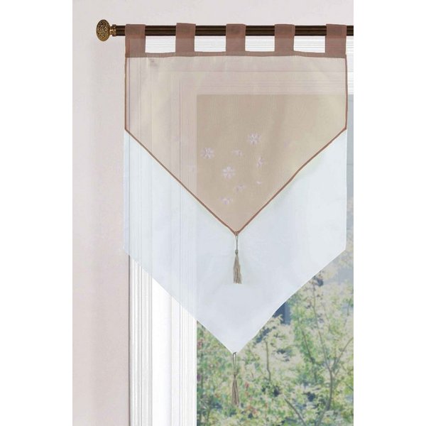 Gardinenbox Scheibengardine (1 St), Schlaufen, transparent, Voile, Zweilagig Scheibenhänger Panneaux Bistrogardine