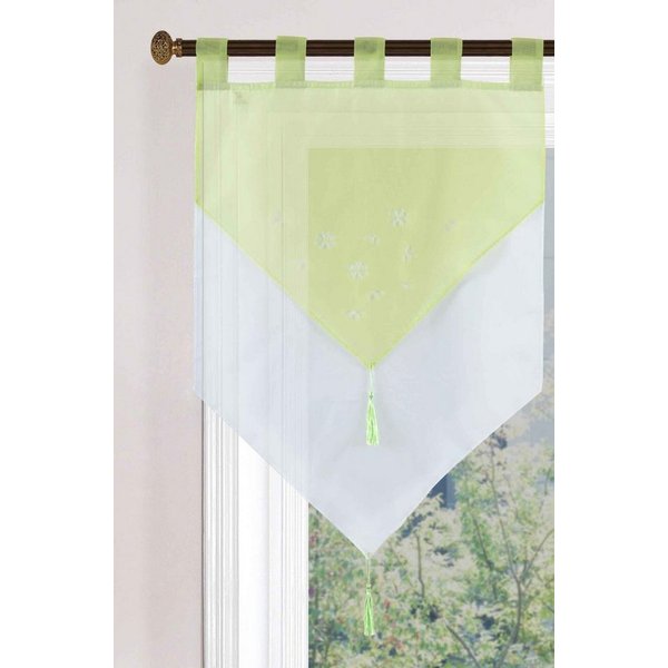 Gardinenbox Scheibengardine (1 St), Schlaufen, transparent, Voile, Zweilagig Scheibenhänger Panneaux Bistrogardine