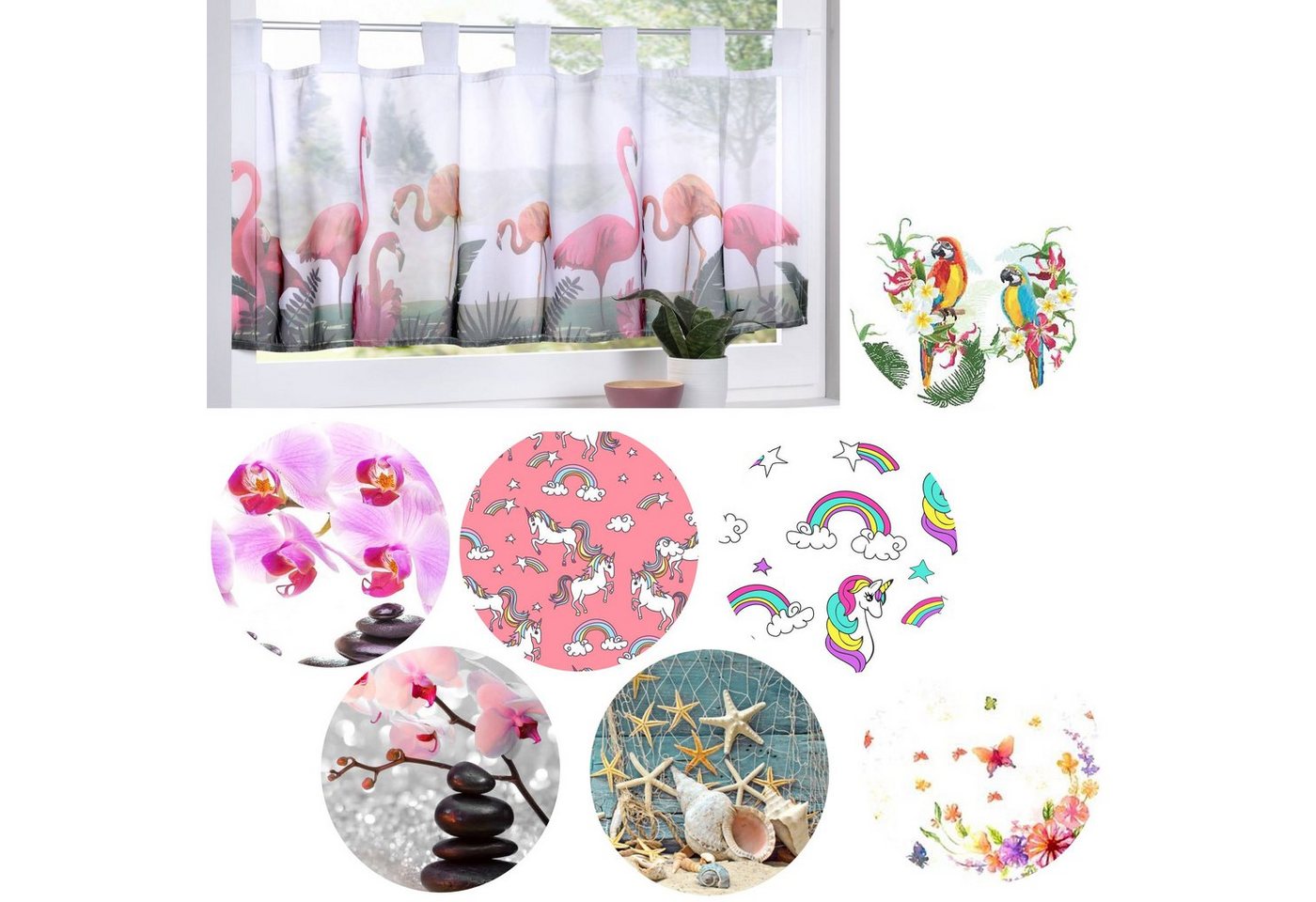 Gardinenbox Scheibengardine (1 St), Schlaufe, transparent, Voile Kurzgardine »Digital Druck« Transparent 10000262 – Bild 2 von 3