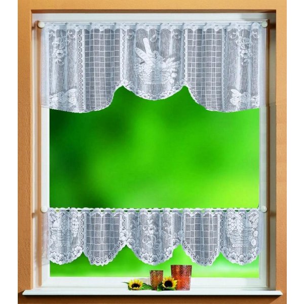 Gardinenbox Scheibengardine (2 St), Stangendurchzug, transparent, Scheibengardinen Set 2 Teilig 33500