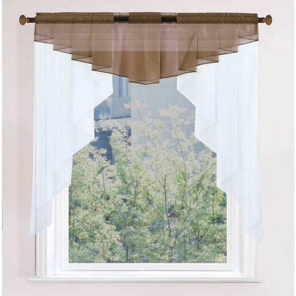 Gardinenbox Scheibengardine, Stangendurchzug, transparent, Voile, M-Bogen Universalband Kurzgardine