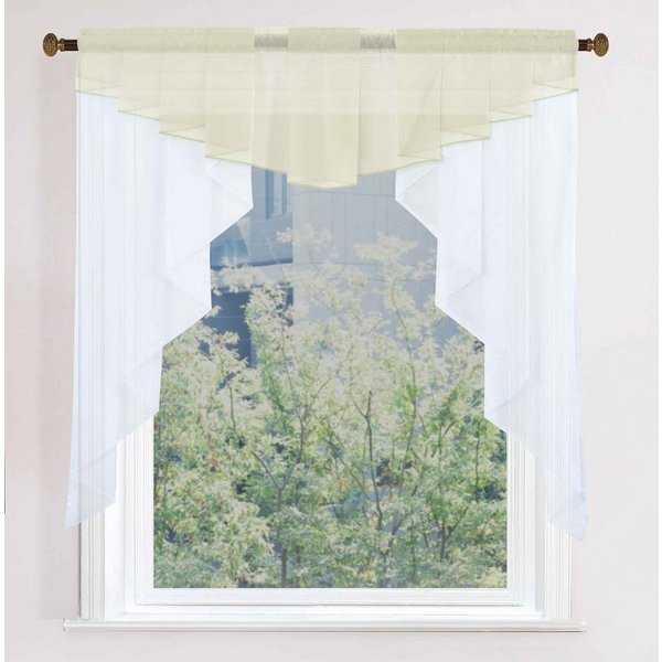 Gardinenbox Scheibengardine, Stangendurchzug, transparent, Voile, M-Bogen Universalband Kurzgardine