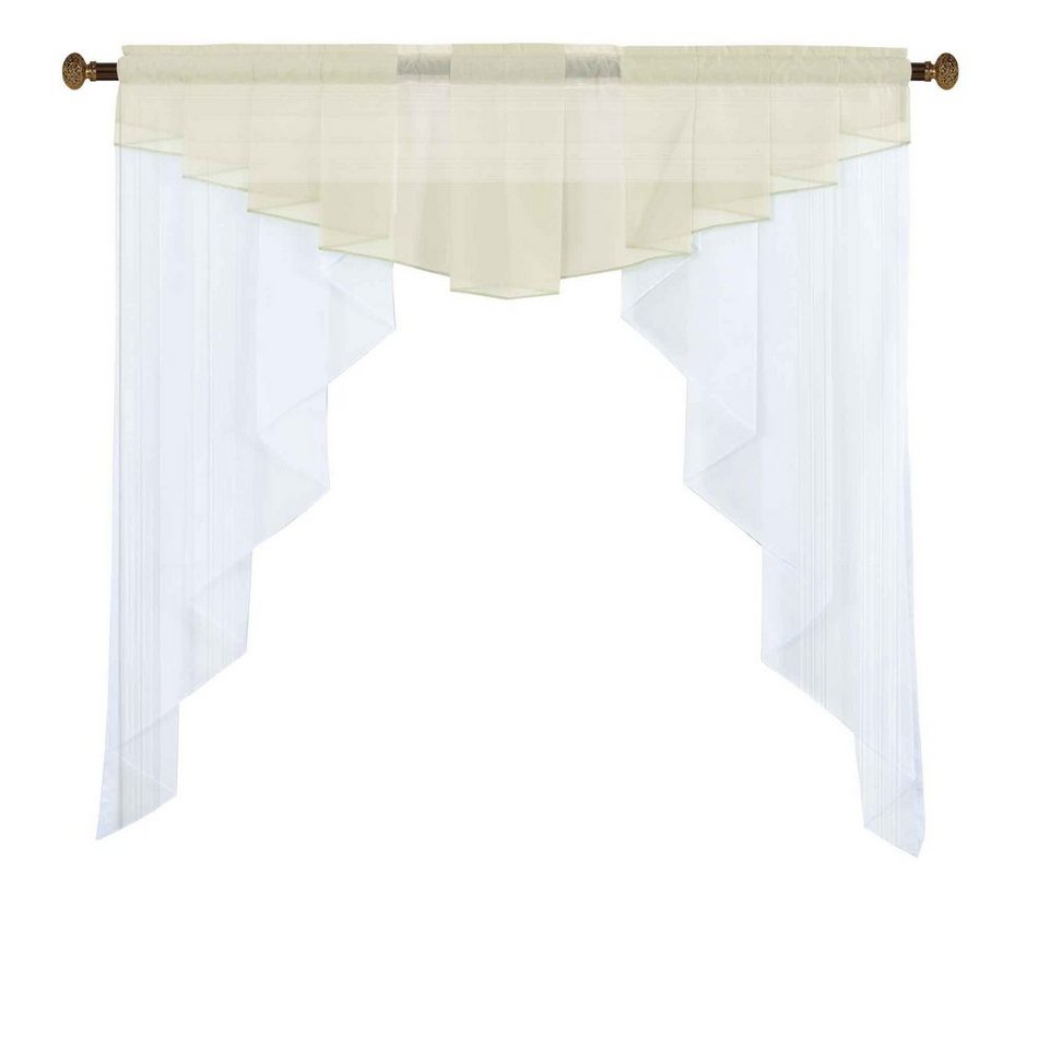 Gardinenbox Scheibengardine, Stangendurchzug, transparent, Voile, M-Bogen Universalband Kurzgardine – Bild 2 von 5