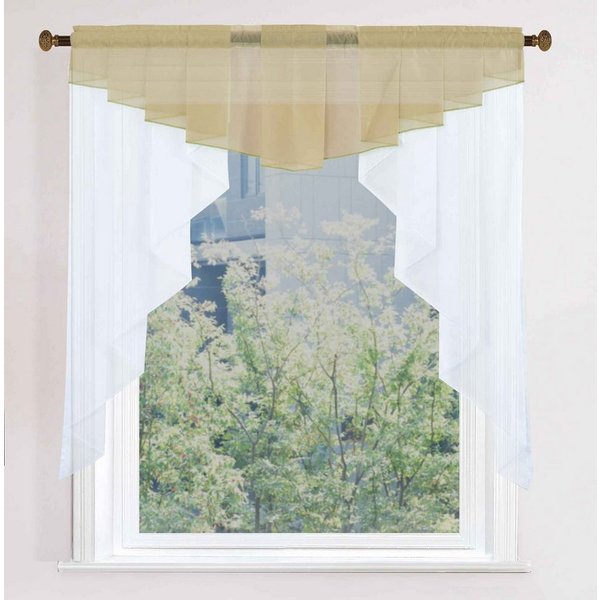 Gardinenbox Scheibengardine, Stangendurchzug, transparent, Voile, M-Bogen Universalband Kurzgardine