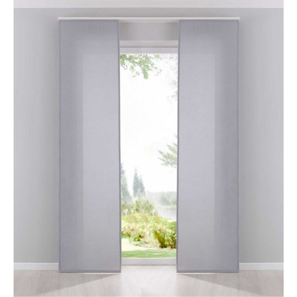 Gardinenbox Schiebegardine (2 St), Paneelwagen, blickdicht, Leinen Optik, Cationic blickdicht Leinen Optik Palermo 204411-2