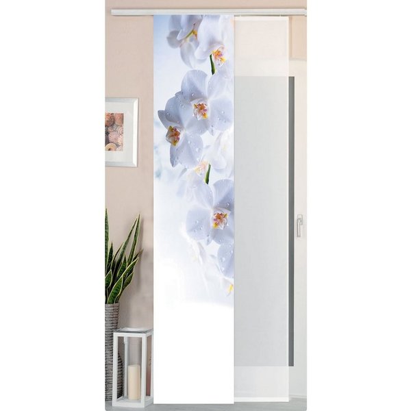 Gardinenbox Schiebegardine, Klettband, blickdicht, Polyester, Wildseide Optik Voile Paneel Paneelwagen 80400