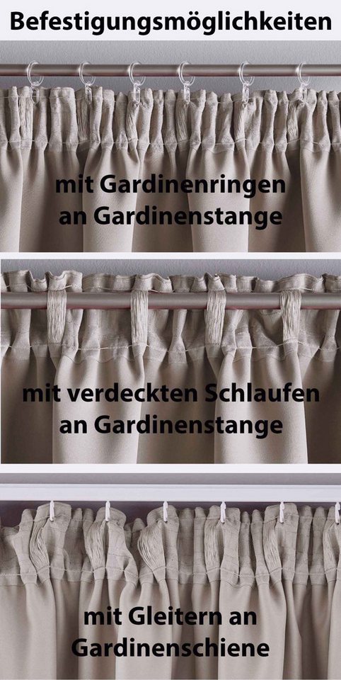 Gardinenbox Verdunkelungsvorhang (1 St), verdeckte Schlaufen, verdunkelnd, Vorhang Blickdicht »NewYork« Raffhalter 202020610 – Bild 5 von 5