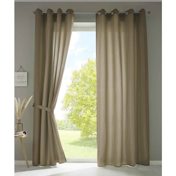Gardinenbox Vorhang (2 St), Ösen, blickdicht, Microsatin, »Berlin« Blickdicht Microsatin Lichtdurchlässig 20405N2