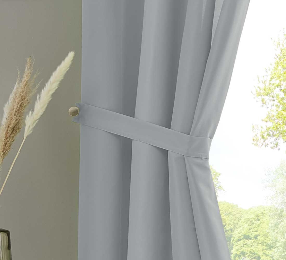 Gardinenbox Vorhang (2 St), Schlaufe, blickdicht, Microfaser, Schal Microsatin »Berlin« Blickdicht Kräuselband Raffhalter 20400N2 – Bild 2 von 5