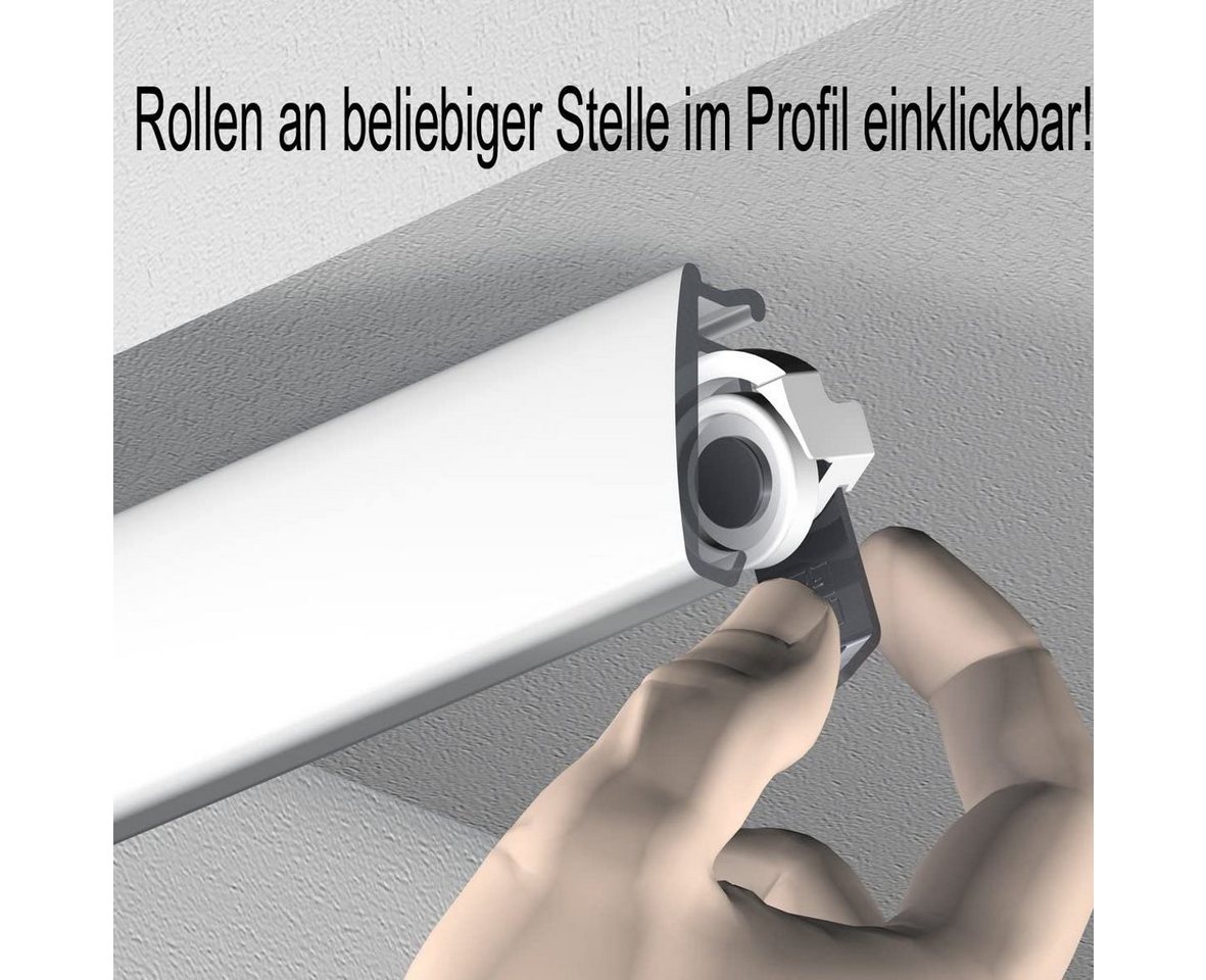 Garduna Gardinenschiene Garduna SmartGlide!, Gardinenschiene weiß, 1-läufig, Aluminium – Bild 3 von 5
