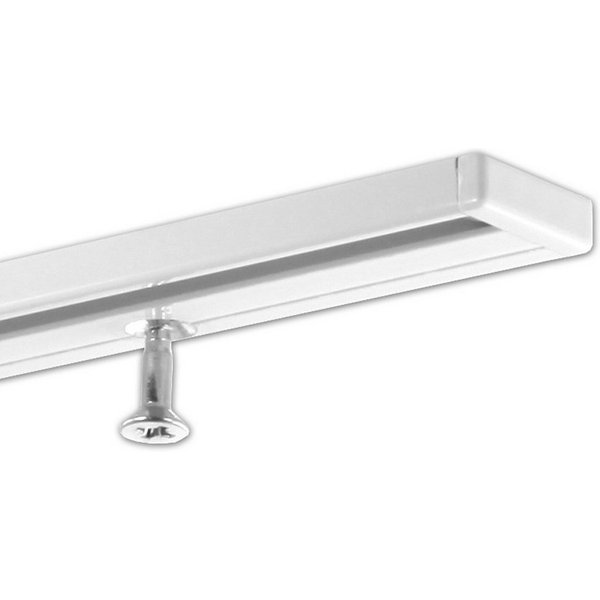 Gardineum Gardinenschiene Vorhangschiene in Aluminium, 1-läufig, flach, ab 2 m mittig geteilt, 1-läufig