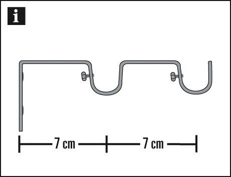 GARDINIA Doppelträger Memphis, (1-St), Serie Einzelprogramm Memphis Ø 16 mm – Bild 3 von 4