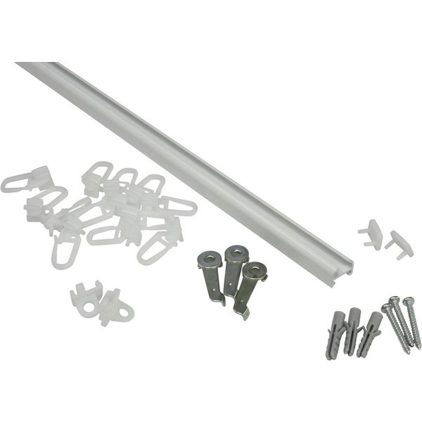 GARDINIA Gardinenschiene Aluminiumschiene, Ø 13 mm, 1-läufig, kürzbar, mit Bohren, Aluminium, 1-läufig