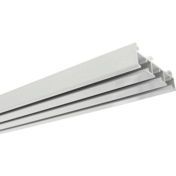 GARDINIA Gardinenschiene Flächenvorhangschiene 3-läufig, kürzbar, mit Bohren, Aluminium, 3-läufig