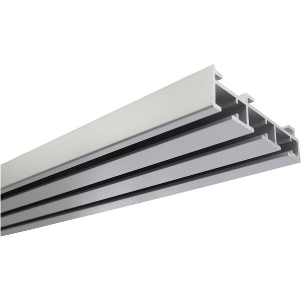 GARDINIA Gardinenschiene Flächenvorhangschiene 3-läufig, kürzbar, mit Bohren, Aluminium, 3-läufig