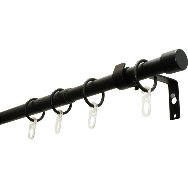 GARDINIA Gardinenstange Set Metall, Ø 19 mm, 1-läufig, ausziehbar, mit Bohren, verschraubt, Aluminium, 1-Lauf