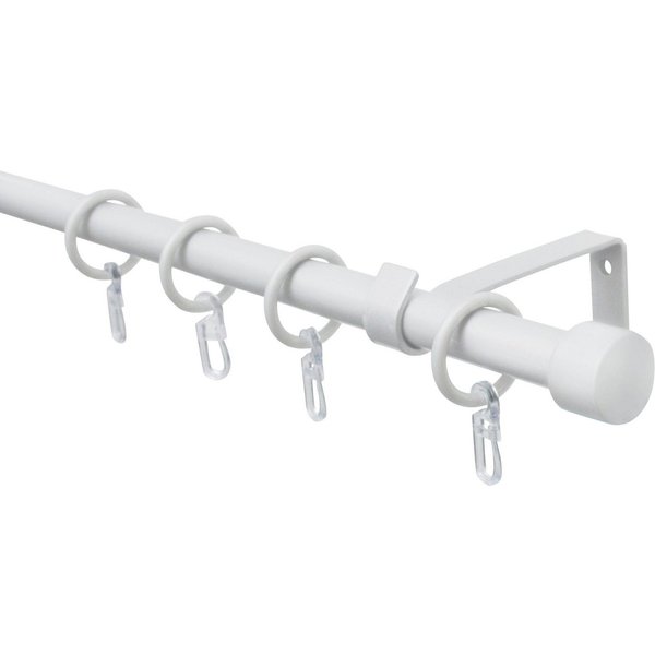 GARDINIA Gardinenstange Set Metall, Ø 16 mm, 1-läufig, ausziehbar, mit Bohren, verschraubt, 1-Lauf