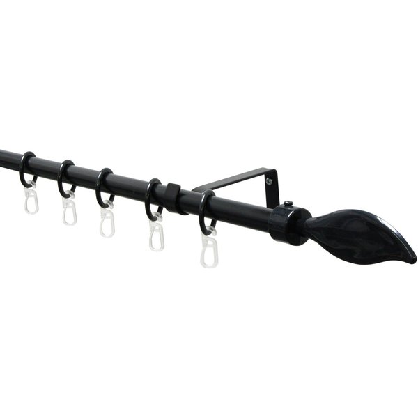 GARDINIA Gardinenstange Set Metall, 1-läufig, ausziehbar, mit Bohren, verschraubt, Aluminium, 1-Lauf