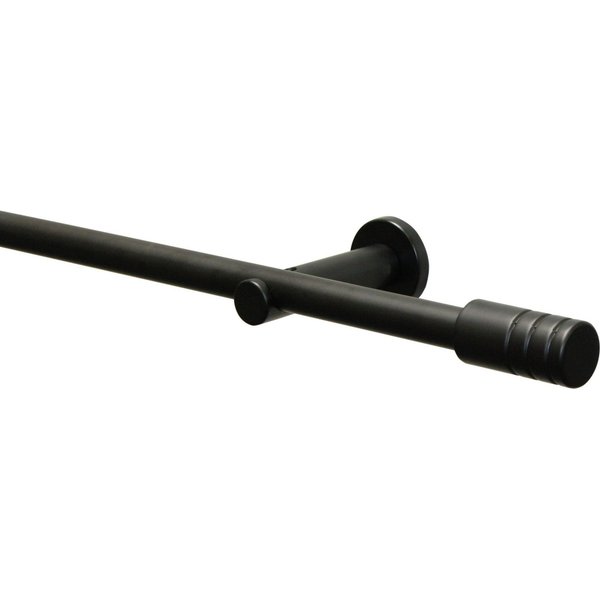 GARDINIA Gardinenstange Set Metall, Ø 19 mm, 1-läufig, Fixmaß, mit Bohren, verschraubt, Aluminium, 1-Lauf