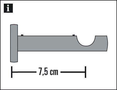 GARDINIA Gardinenstange Set Metall, Ø 19 mm, 1-läufig, Fixmaß, mit Bohren, verschraubt, Aluminium, 1-Lauf – Bild 5 von 5