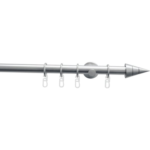 GARDINIA Gardinenstange Set Metall, Ø 20 mm, 1-läufig, Fixmaß, mit Bohren, verschraubt, Metall, 1-Lauf