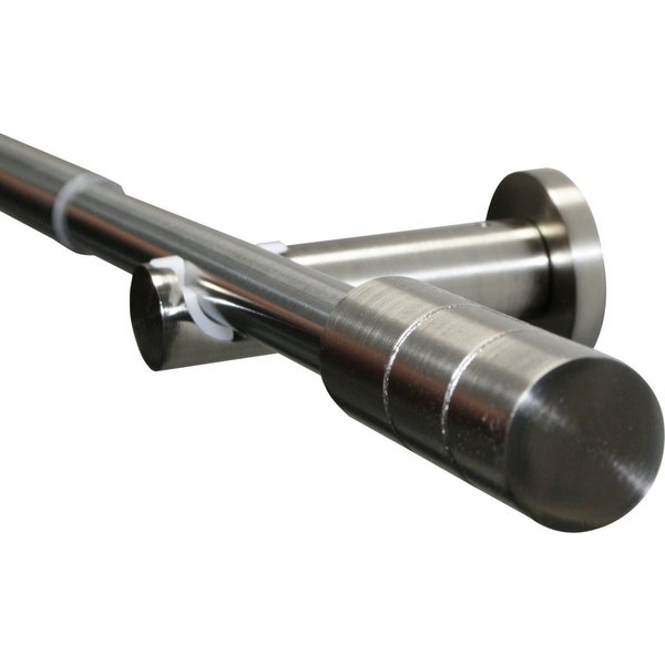 GARDINIA Gardinenstange Set Metall, Ø 19 mm, 1-läufig, ausziehbar, mit Bohren, verschraubt, Aluminium, 1-Lauf