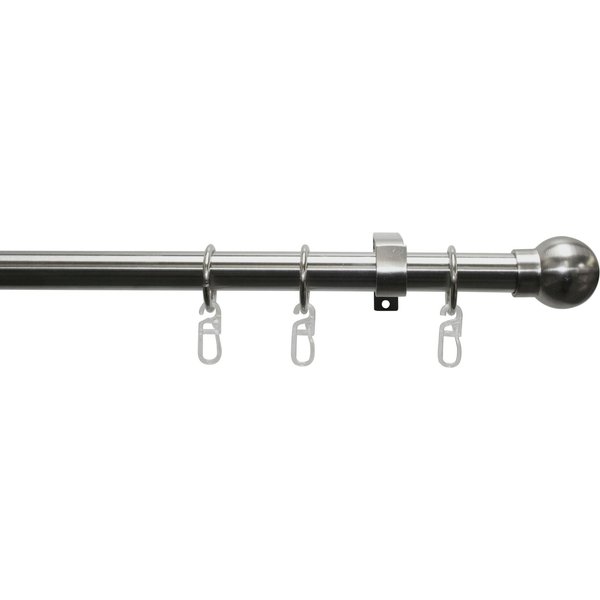 GARDINIA Gardinenstange Set Metall, Ø 19 mm, 1-läufig, Fixmaß, mit Bohren, verschraubt, Metall, 1-Lauf