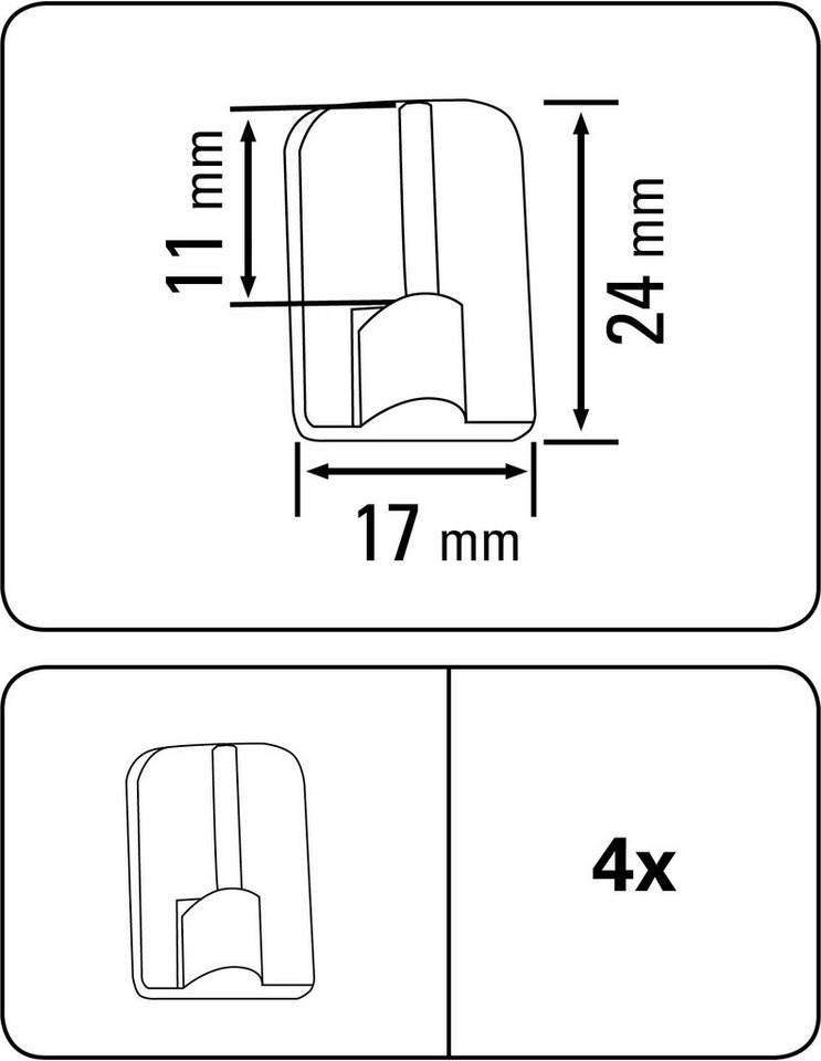 GARDINIA Gardinenstangenhalter, Gardinenstangen, (Set, 4-St), Serie Vitragestange flachoval Ø 11 mm – Bild 2 von 3