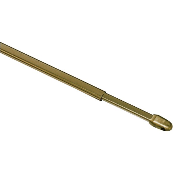 GARDINIA Scheibenstange Vitragestange, Ø 11 mm, 1-läufig, ausziehbar, ohne Bohren, verschraubt, Metall, Serie Vitragestange flachoval Ø 11 mm, 2er-Set