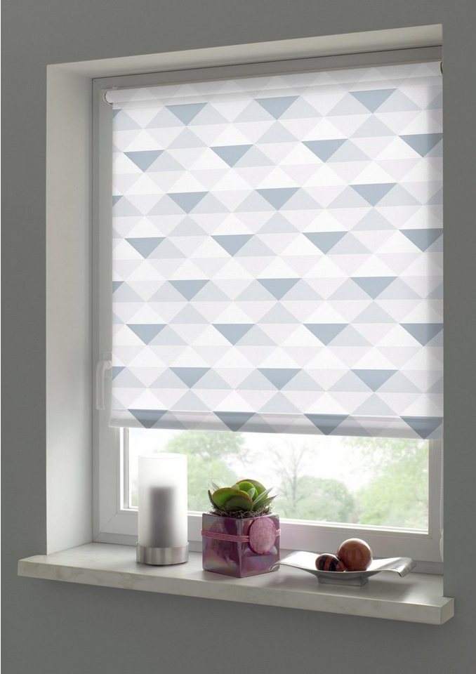 Seitenzugrollo Easyfix Rollo Triangle, GARDINIA, Lichtschutz, mit Bohren/ohne Bohren, freihängend, Klemm- oder Schraubmontage, mit Triangle Motiv – Bild 2 von 5