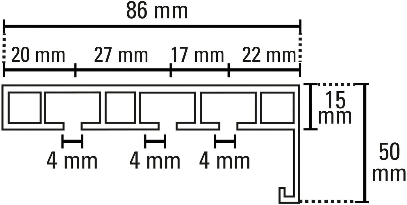 GARDINIA Vorhangschiene mit Blende P2Ü, mit Bohren, Holzwerkstoff, mit Bohren, Holz, mit angespritzter Kunststoffblende – Bild 3 von 5