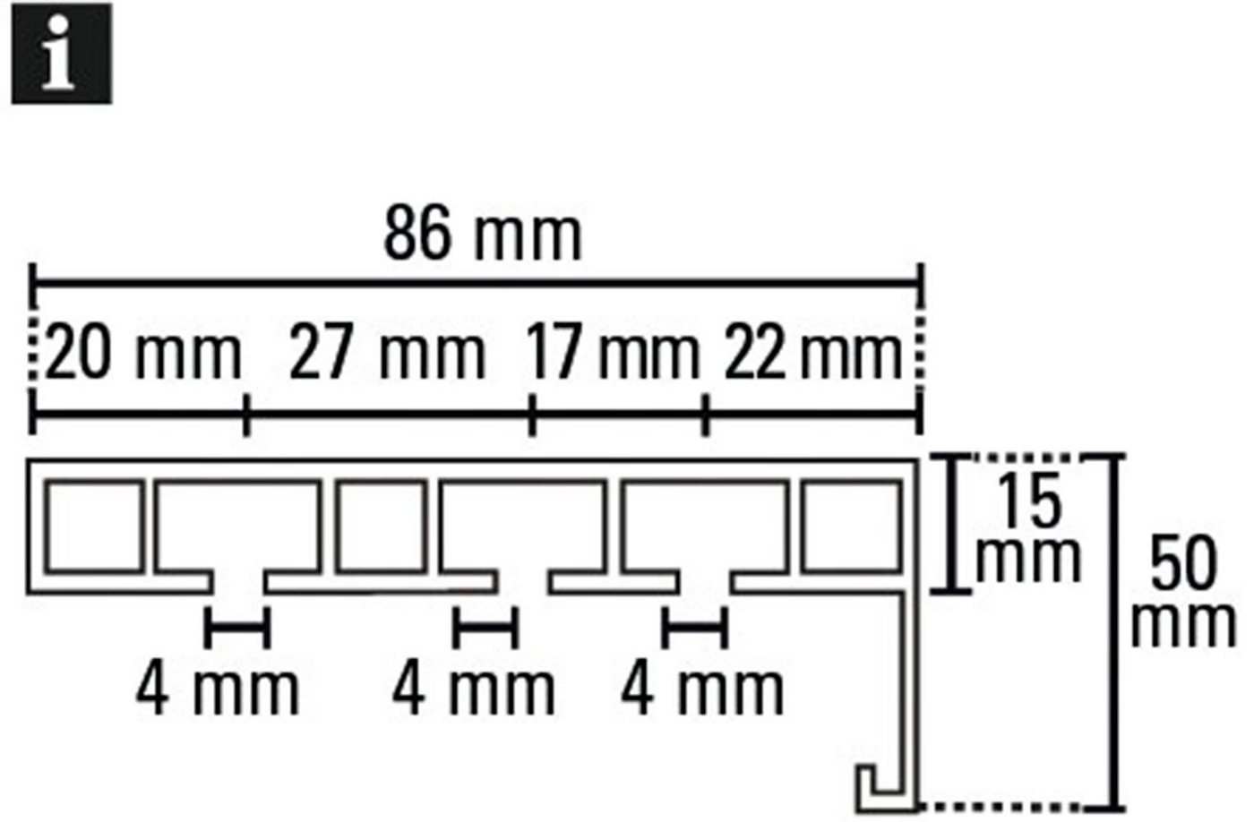 GARDINIA Vorhangschiene mit Blende P2Ü, mit Bohren, Holzwerkstoff, mit Bohren, Holz, mit angespritzter Kunststoffblende – Bild 4 von 5