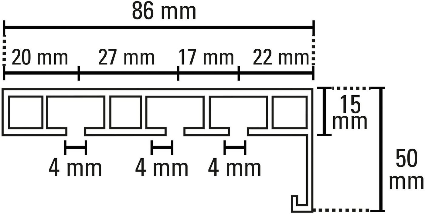 GARDINIA Vorhangschiene mit Blende P2Ü, mit Bohren, Holzwerkstoff, mit Bohren, Holz, mit angespritzter Kunststoffblende – Bild 3 von 5