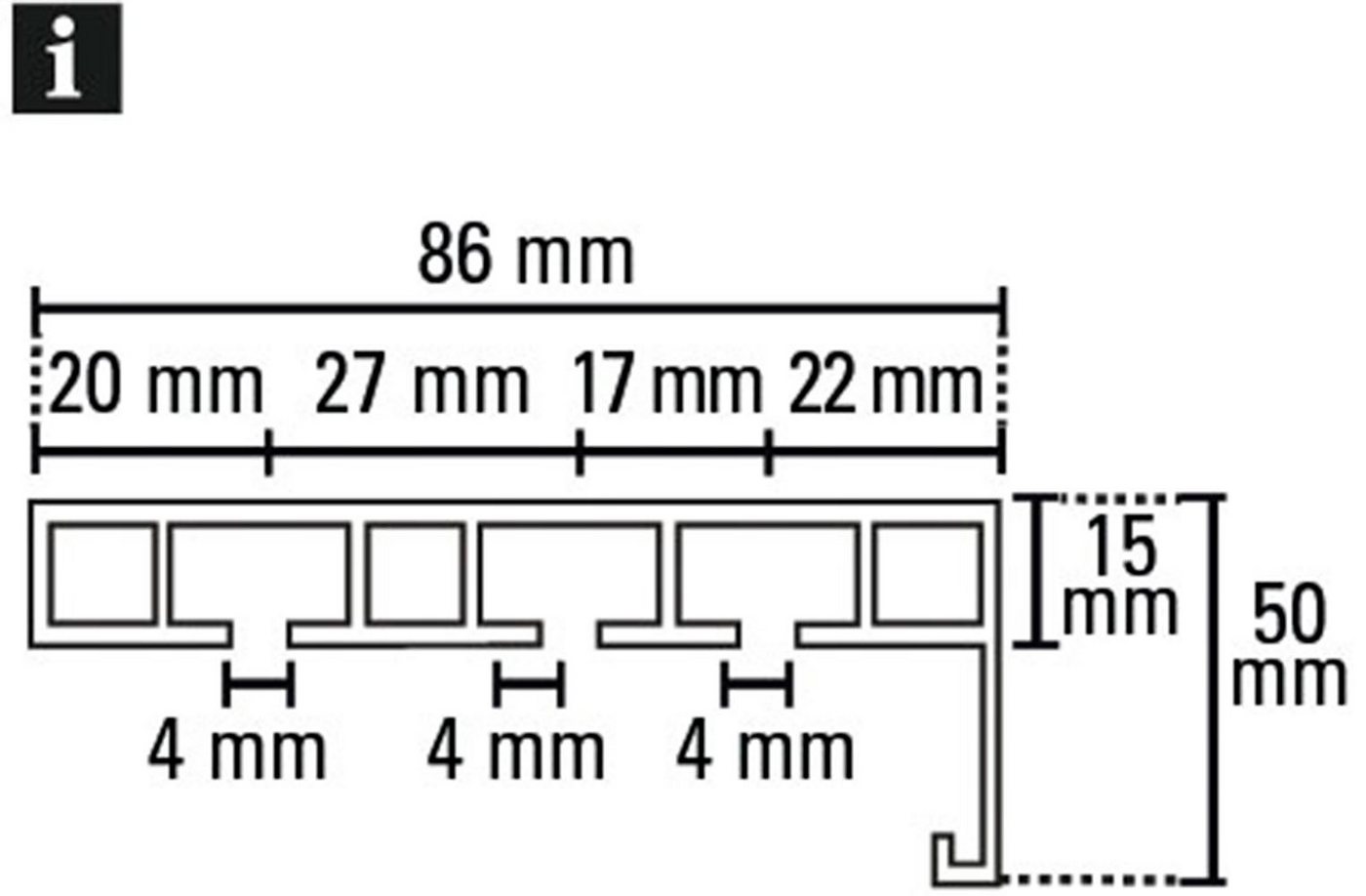 GARDINIA Vorhangschiene mit Blende P2Ü, mit Bohren, Holzwerkstoff, mit Bohren, Holz, mit angespritzter Kunststoffblende – Bild 4 von 5