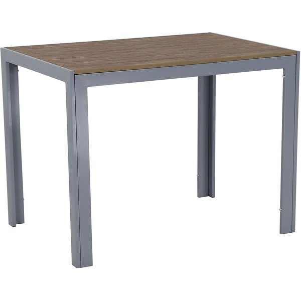 Gardissimo Gartentisch Alma rechteckig silber, 100 x 70 cm Balkontisch (Spar-Set, 1-St., 1 Esstisch), Holz-Look / Aluminium / wetterfest / pflegeleicht