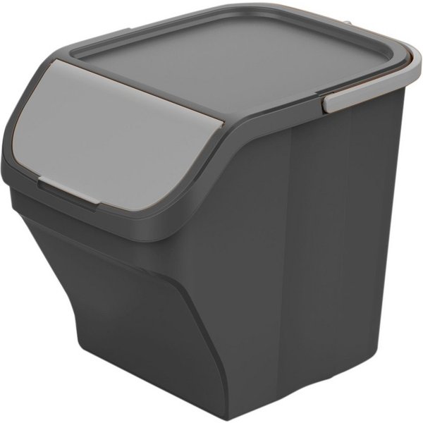Gardissimo Mülltrennsystem Stack silber Mülleimer Mülltrenner Abfalleimer Müllsortierer 25 Liter, 25 Liter Fassungsvermögen / stapelbar
