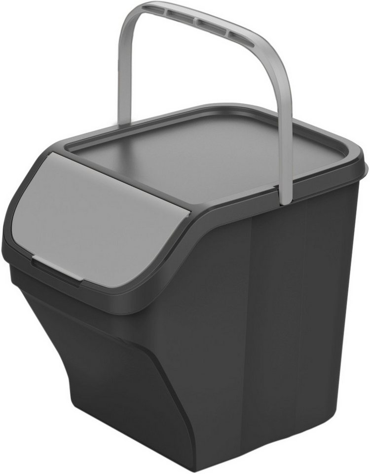 Gardissimo Mülltrennsystem Stack silber Mülleimer Mülltrenner Abfalleimer Müllsortierer 25 Liter, 25 Liter Fassungsvermögen / stapelbar – Bild 2 von 5